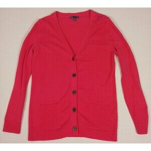 Gap Cardigan Sweater M Median Red Three pocket Cardigan Button up